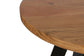 Couchtisch LARA / Platte Akazie massiv / Gestell Metall schwarz / D 75, H 47 cm