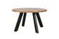 Couchtisch LARA / Platte Akazie massiv / Gestell Metall schwarz / D 75, H 47 cm