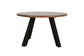 Couchtisch LARA / Platte Akazie massiv / Gestell Metall schwarz / D 75, H 47 cm