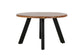 Couchtisch LARA / Platte Akazie massiv / Gestell Metall schwarz / D 75, H 47 cm