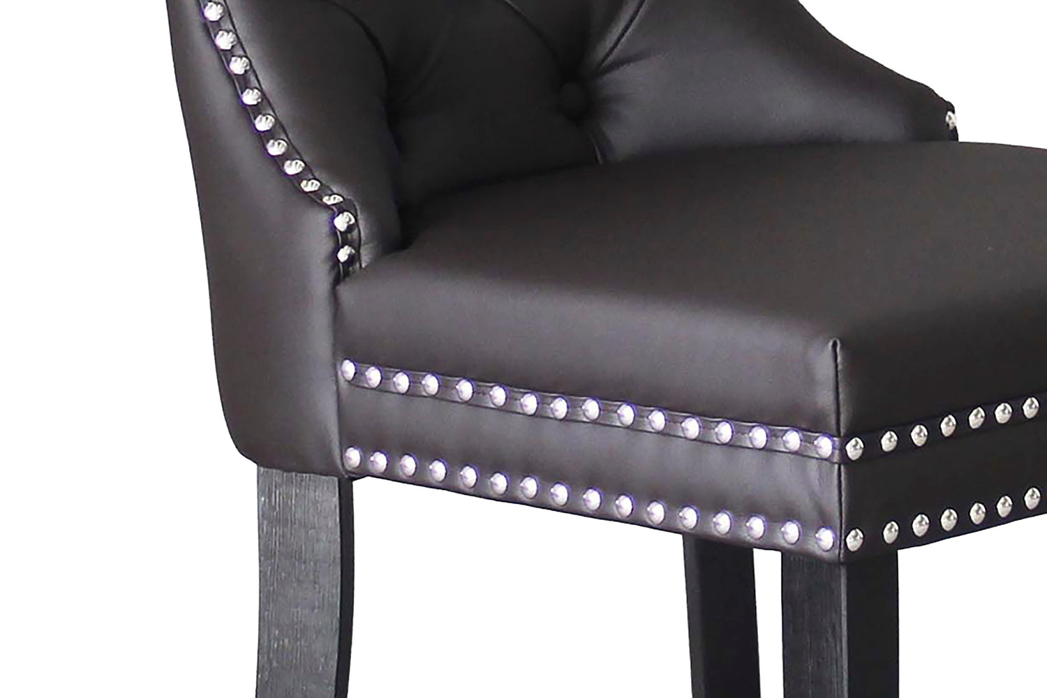 byLIVING Esszimmerstuhl 2er Set DOMINO / Kunstleder dunkelbraun / Gestell Massivholz schwarz / B 48,5, H 93, T 61 cm