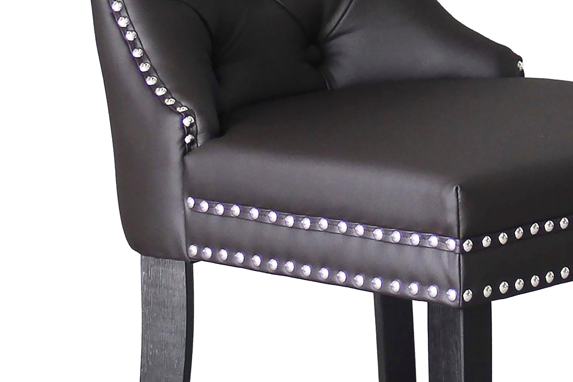 byLIVING Esszimmerstuhl 2er Set DOMINO / Kunstleder dunkelbraun / Gestell Massivholz schwarz / B 48,5, H 93, T 61 cm