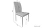 Esszimmerstuhl 2er-Set LYRA / Webstoff grau / Ziernaht im Rücken / Gestell Metall schwarz / Esszimmerstuhl / Küchenstuhl / B 46, H 90,5, T 58 cm