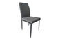 Esszimmerstuhl 2er-Set LYRA / Webstoff grau / Ziernaht im Rücken / Gestell Metall schwarz / Esszimmerstuhl / Küchenstuhl / B 46, H 90,5, T 58 cm