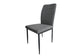Esszimmerstuhl 2er-Set LYRA / Webstoff grau / Ziernaht im Rücken / Gestell Metall schwarz / Esszimmerstuhl / Küchenstuhl / B 46, H 90,5, T 58 cm