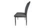 Esszimmerstuhl 2er-Set LYRA / Webstoff grau / Ziernaht im Rücken / Gestell Metall schwarz / Esszimmerstuhl / Küchenstuhl / B 46, H 90,5, T 58 cm