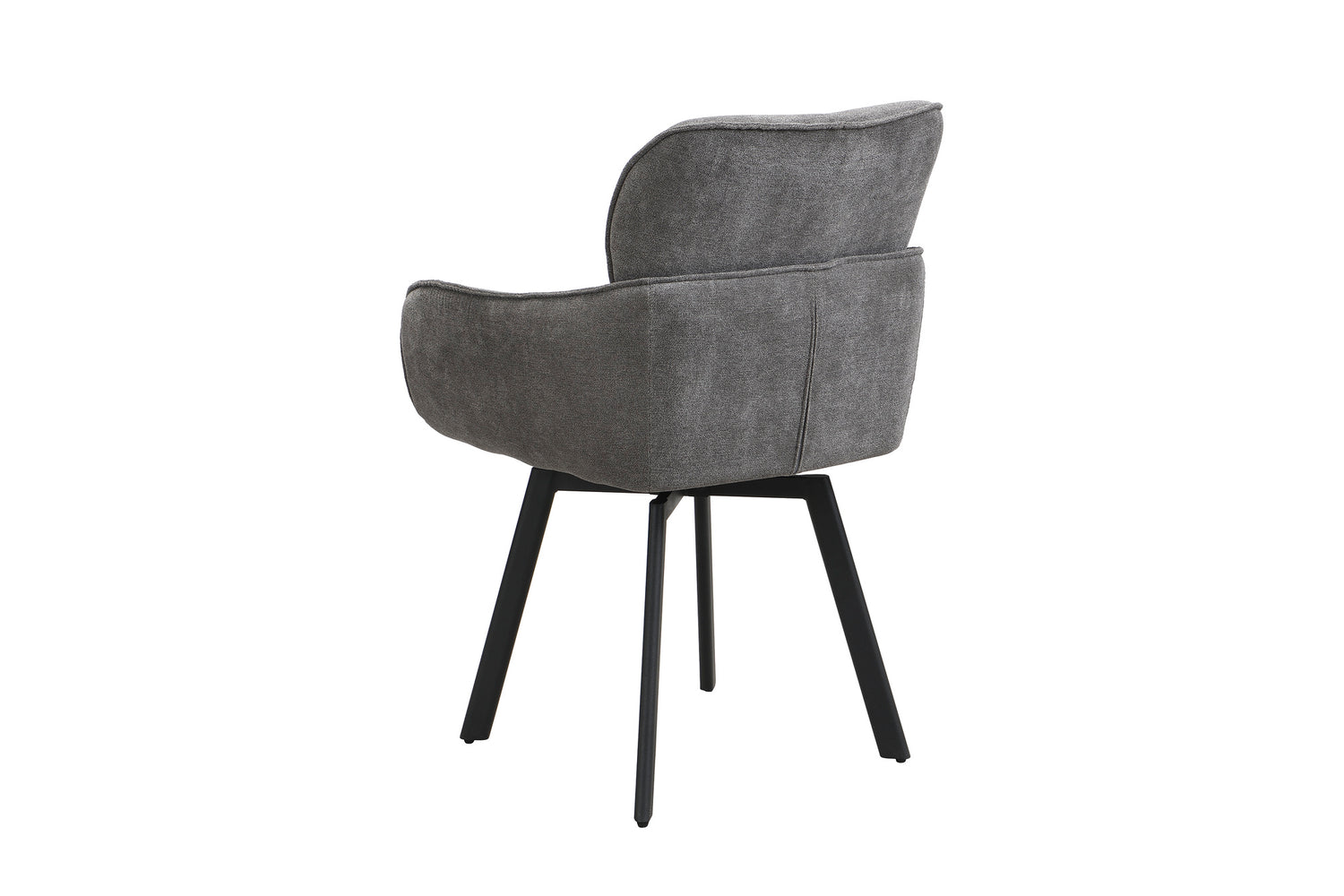 byLIVING Stuhl 2-er Set RICO / Webstoffbezug in dunkelgrau oder taupe, Gestell in schwarz / 360° drehbar / Esszimmerstuhl / Küchenstuhl / B 61 x H 90 x T 63 cm
