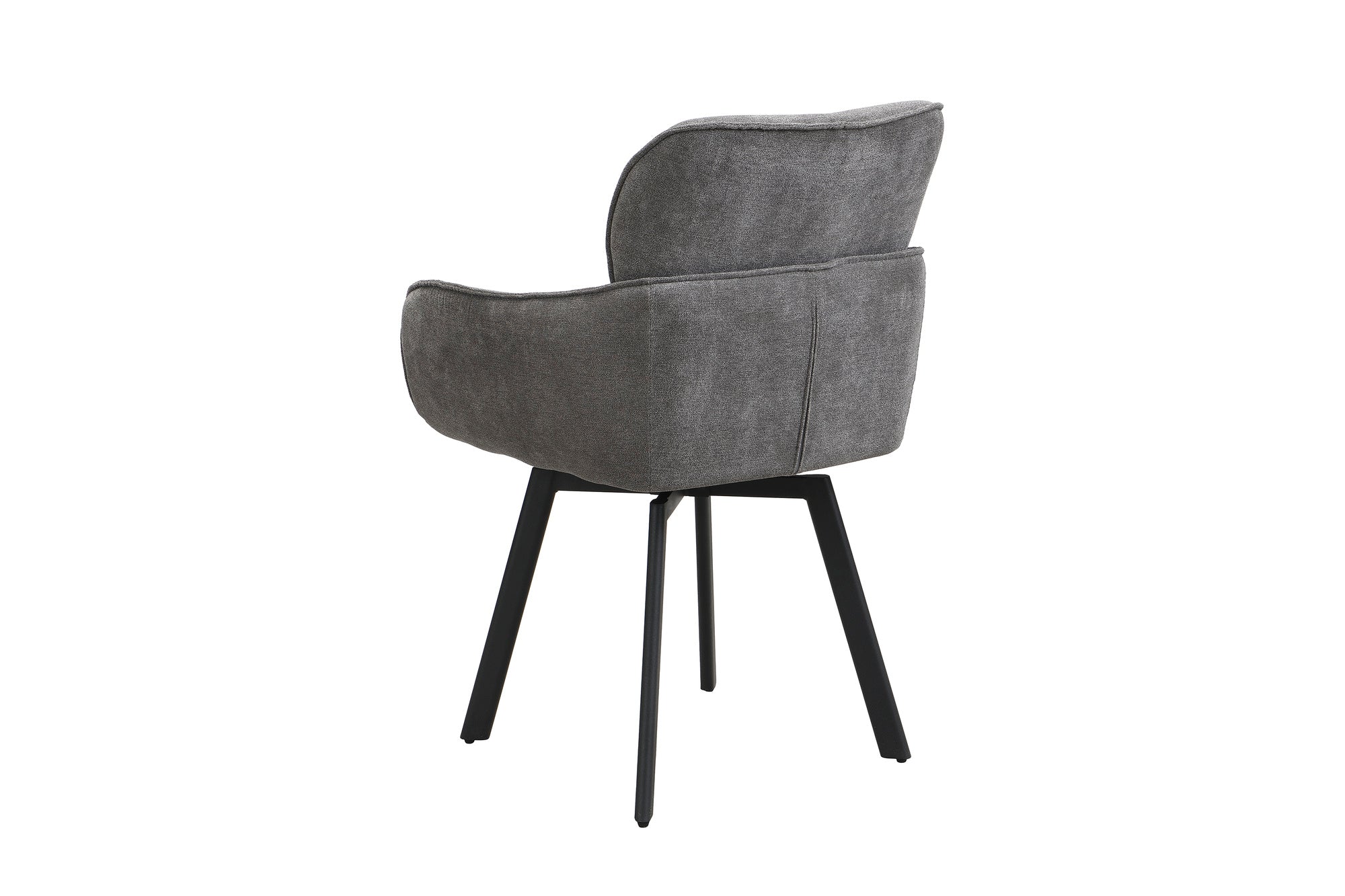 Stuhl 2-er Set RICO / Webstoffbezug in dunkelgrau oder taupe, Gestell in schwarz / 360° drehbar / Esszimmerstuhl / Küchenstuhl / B 61 x H 90 x T 63 cm