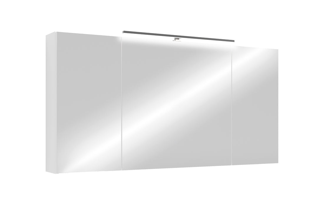 byLIVING Spiegelschrank SPREE / Korpus matt weiß oder anthrazit mit Spiegeltüren / Hängeschrank mit Soft-Close-Funktion / Inklusive LED-Beleuchtung / Badschrank mit Stecker- und Schalterdose / B 120, H 60, T 20 cm