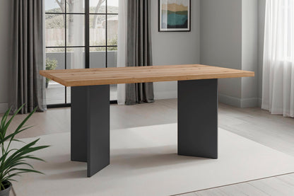 byLIVING Tisch MARTEN / Tischplatte in Evoke Eiche - Optik, Gestell in anthrazit / stabile Konstruktion, bis 6 Personen / Esstisch / Küchentisch / Maße: 138 x 90, H 75,5 cm oder 160 x 90, H 75,5 cm