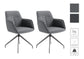 Esszimmerstuhl 2er Set MEMPHIS / Vintage-Kunstleder anthrazit oder grau / mit Keder / Gestell Metall schwarz / Sitzschale 360° drehbar / Esszimmerstuhl / B 50, H 88, T 62 cm