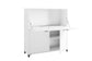 Sekretär MONTANA / Sekretär matt weiß / Office-Schrank mit 1 Klappe und 2 Türen / schwarze Griffe / B 120, H 127, T 40 cm