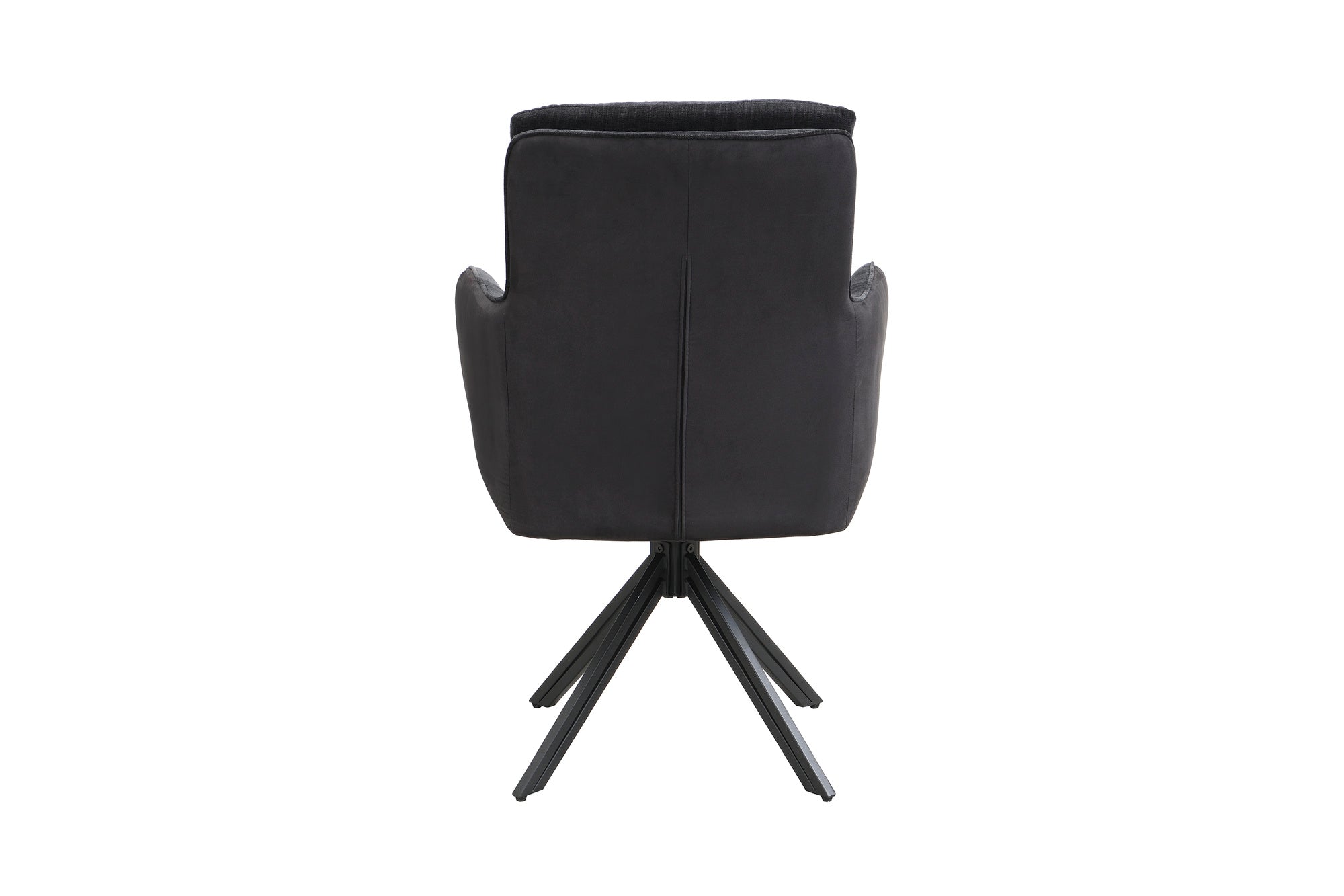 Stuhl 2-er Set TINO / Bezug Webstoff-Mikrofaser in schwarz oder hellgrau, Gestell in schwarz / 360° drehbar / Esszimmerstuhl / Küchenstuhl / B 62 x H 94 x T 70 cm