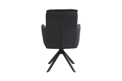 byLIVING Stuhl 2-er Set TINO / Bezug Webstoff-Mikrofaser in schwarz oder hellgrau, Gestell in schwarz / 360° drehbar / Esszimmerstuhl / Küchenstuhl / B 62 x H 94 x T 70 cm