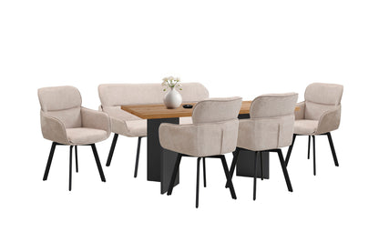byLIVING Stuhl 2-er Set RICO / Webstoffbezug in dunkelgrau oder taupe, Gestell in schwarz / 360° drehbar / Esszimmerstuhl / Küchenstuhl / B 61 x H 90 x T 63 cm
