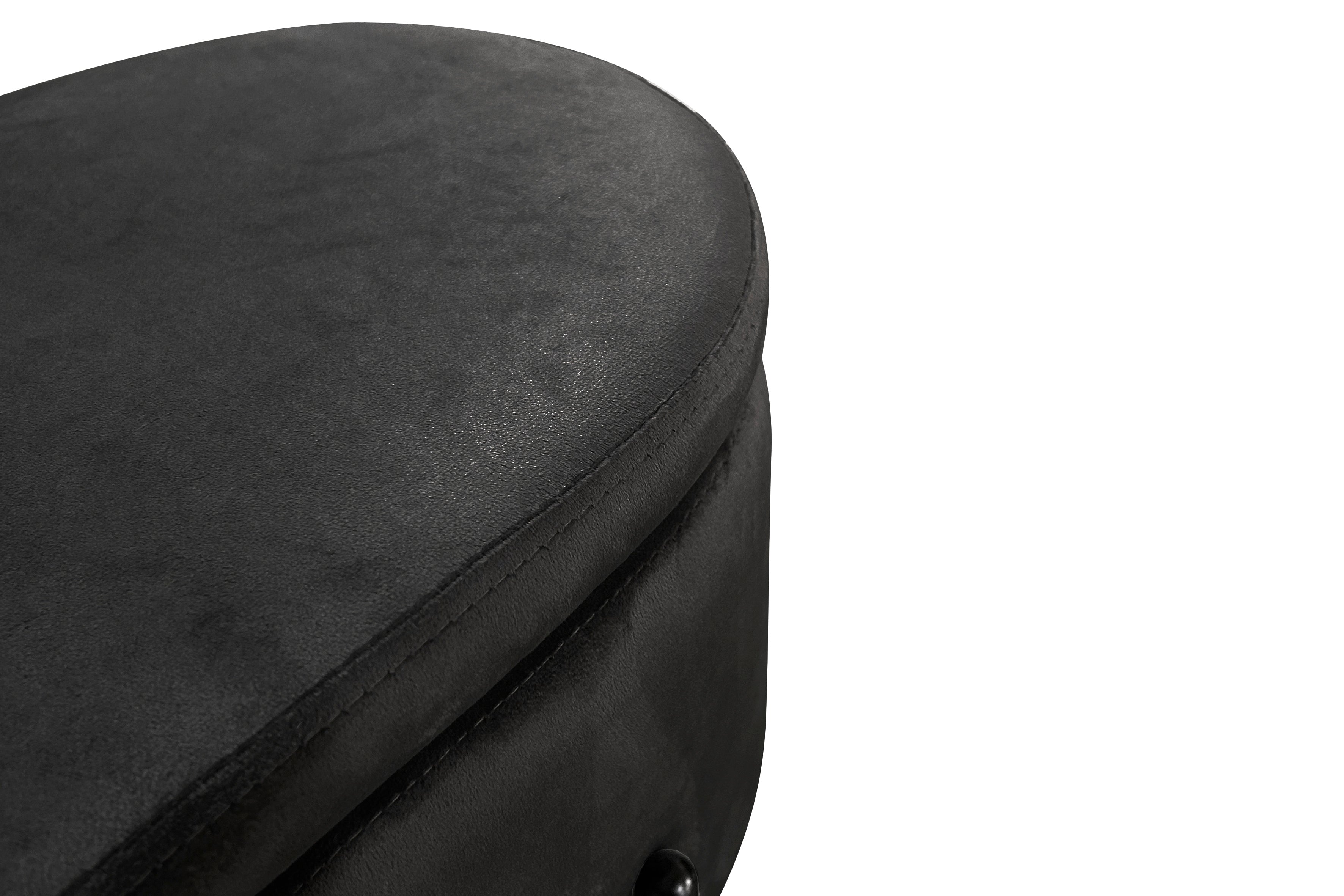 Bank NOVA / Samt dunkelgrün, grau oder schwarz / Metall schwarz pulverbeschichtet / Polsterbank mit Stauraum / B 95, H 42, T 37,5 cm
