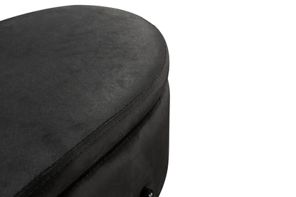Bank NOVA / Samt dunkelgrün, grau oder schwarz / Metall schwarz pulverbeschichtet / Polsterbank mit Stauraum / B 95, H 42, T 37,5 cm