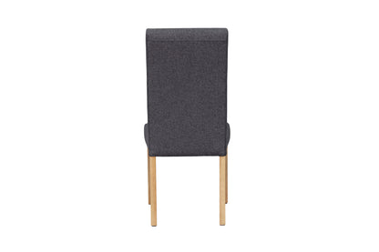 byLIVING Esszimmerstuhl 2er Set ELIAS / Webstoff taupe oder dunkelgrau / Gestell Massivholz schwarz / B 47, H 99,5, T 60 cm