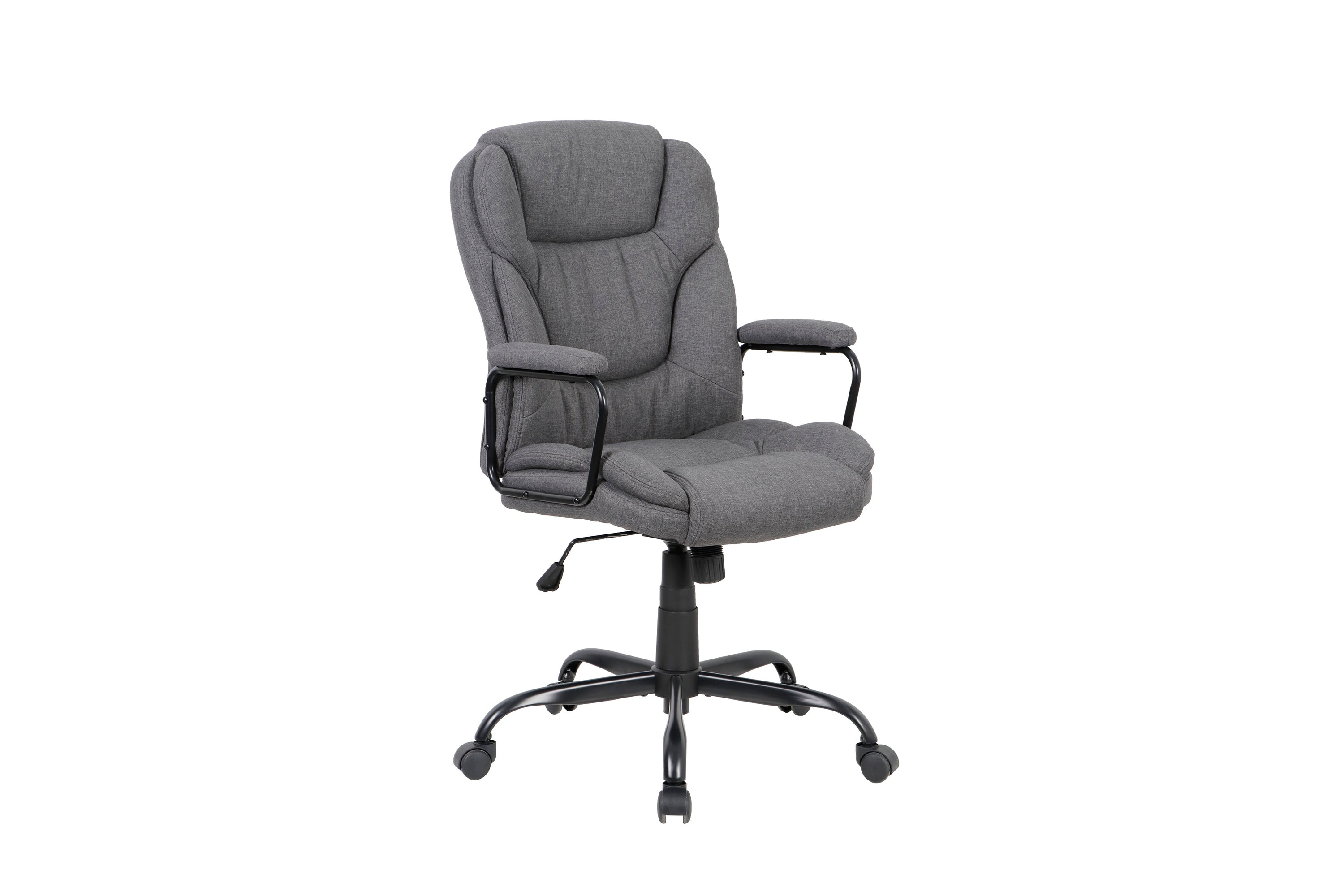 Chefsessel STING/ Gaming-Chair/ Metall schwarz pulverbeschichtet/ Webstoff grau/ Armlehnen gepolstert/ Wippmechanik/ Sicherheitsdoppelrollen / B 57, H 99-109, T 67 cm