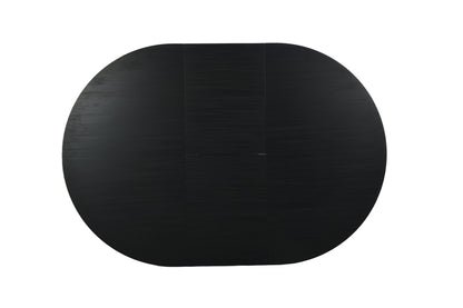 Esstisch OREGON / mit Auszug / Tischplatte Eichen-Optik schwarz / mit Schweizer Kante / Gestell Metall schwarz / 120-160 x 110, H 76 cm