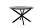 Esstisch OREGON / mit Auszug / Tischplatte Eichen-Optik schwarz / mit Schweizer Kante / Gestell Metall schwarz / 120-160 x 110, H 76 cm