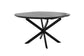 Esstisch OREGON / mit Auszug / Tischplatte Eichen-Optik schwarz / mit Schweizer Kante / Gestell Metall schwarz / 120-160 x 110, H 76 cm