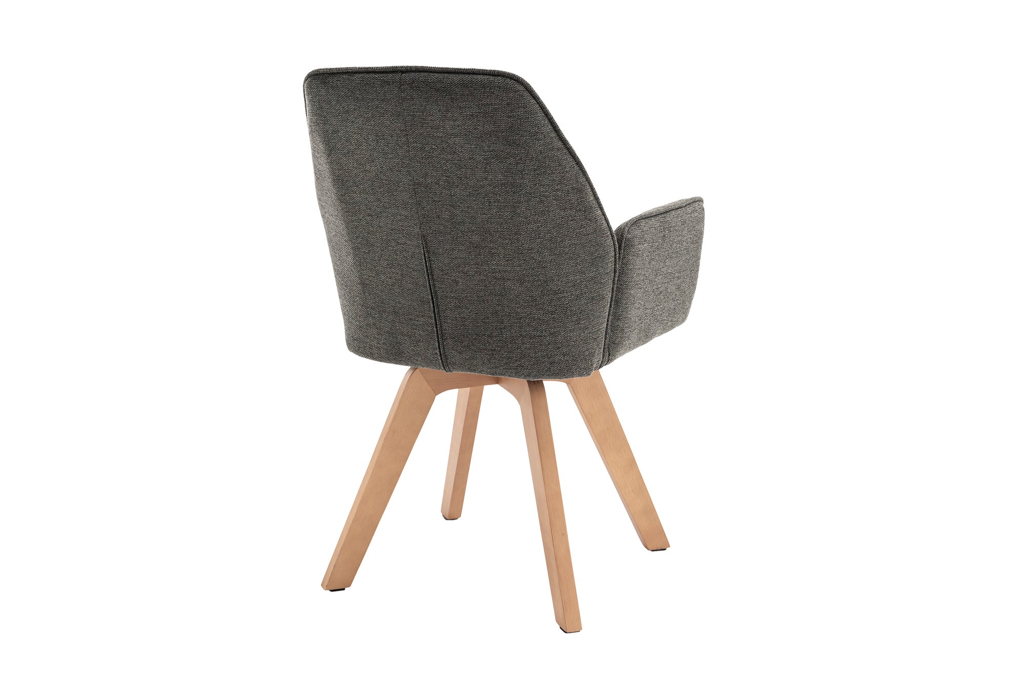 byLIVING Esszimmerstuhl 2er Set TONY / Webstoff hellgrau oder anthrazit / Gestell Buche natur in Eiche-Optik / Sitzschale 360° drehbar / Küchenstuhl / Wohnzimmerstuhl / B 57, H 89, T 61 cm