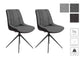 Esszimmerstuhl 2er Set PHOENIX / Mikrofaser anthrazit / Bouclé dunkelgrau oder hellgrau / Gestell Metall schwarz / Esszimmerstuhl / B 50, H 88, T 62 cm