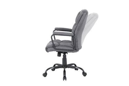 byLIVING Chefsessel STING/ Gaming-Chair/ Metall schwarz pulverbeschichtet/ Webstoff grau/ Armlehnen gepolstert/ Wippmechanik/ Sicherheitsdoppelrollen / B 57, H 99-109, T 67 cm