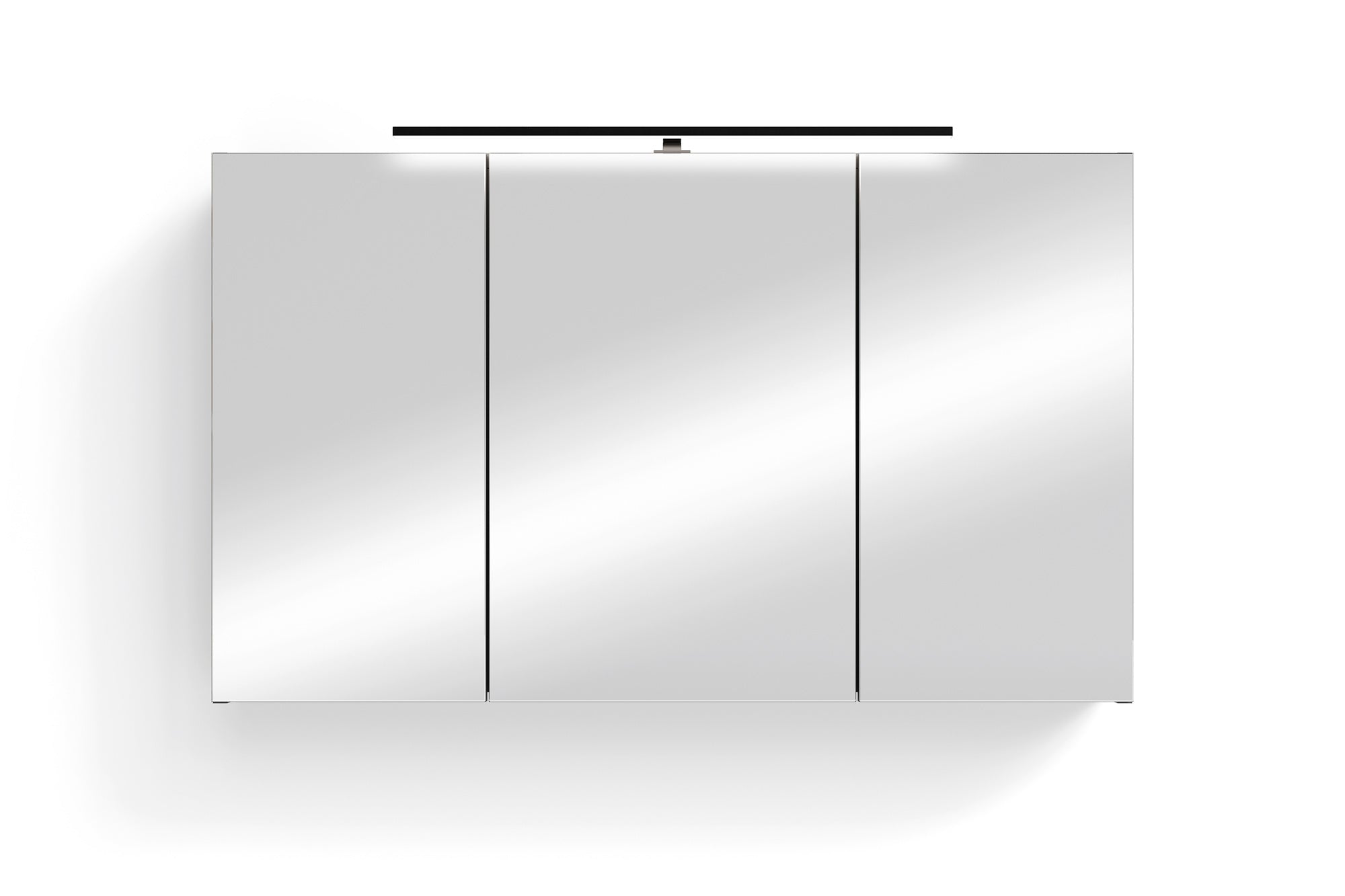 Spiegelschrank SPREE / Korpus matt weiß oder anthrazit mit Spiegeltüren / Hängeschrank mit Soft-Close-Funktion / Inklusive LED-Beleuchtung / Badschrank mit Stecker- und Schalterdose / B 100, H 60, T 20 cm