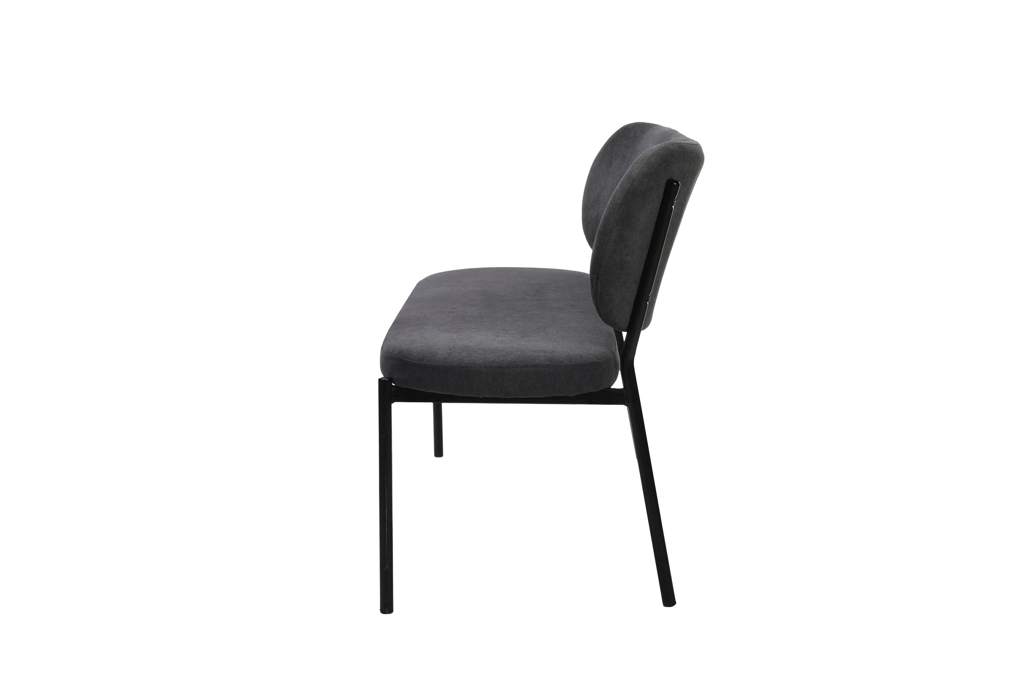 Bank JERSEY / Webstoff dunkelgrau oder / Gestell Metall schwarz / Bank mit Rückenlehne / B 160, H 82, T 62 cm