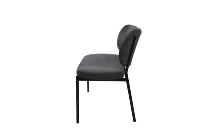Bank JERSEY / Webstoff dunkelgrau oder / Gestell Metall schwarz / Bank mit Rückenlehne / B 160, H 82, T 62 cm