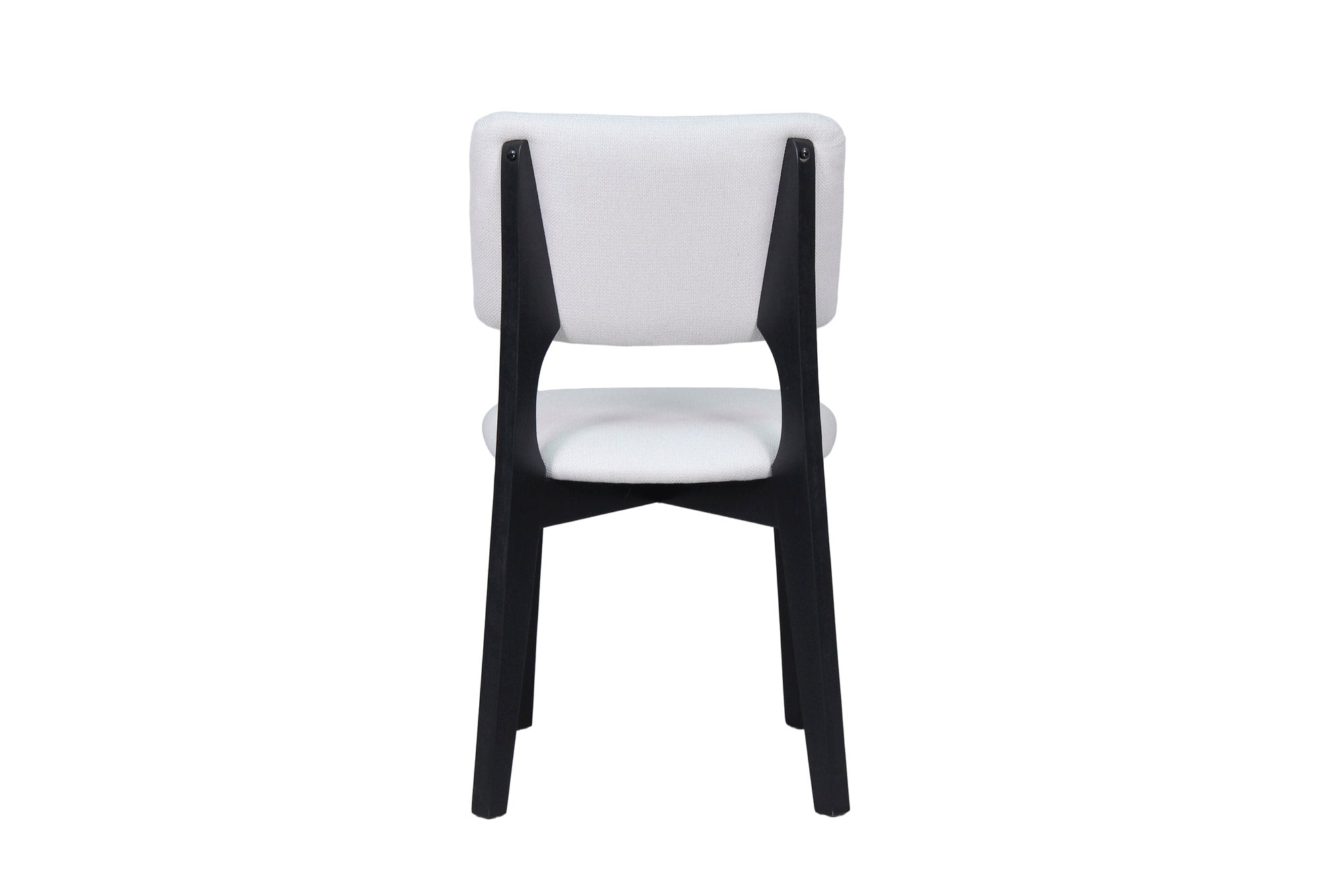 Esszimmerstuhl 2er Set ELSA / Webstoff beige oder grau / Gestell Massivholz schwarz / B 48, H 87, T 54 cm