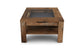 Couchtisch RALPH / moderner Sofatisch mit Glaseinlage und großzügiger Schublade / in Old Wood-Optik, weiß oder Artisan Eiche / Beistelltisch mit viel Stauraum / B 67, H 43, T 67 cm