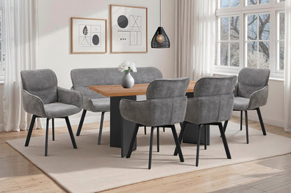 byLIVING Tisch MARTEN / Tischplatte in Evoke Eiche - Optik, Gestell in anthrazit / stabile Konstruktion, bis 6 Personen / Esstisch / Küchentisch / Maße: 138 x 90, H 75,5 cm oder 160 x 90, H 75,5 cm
