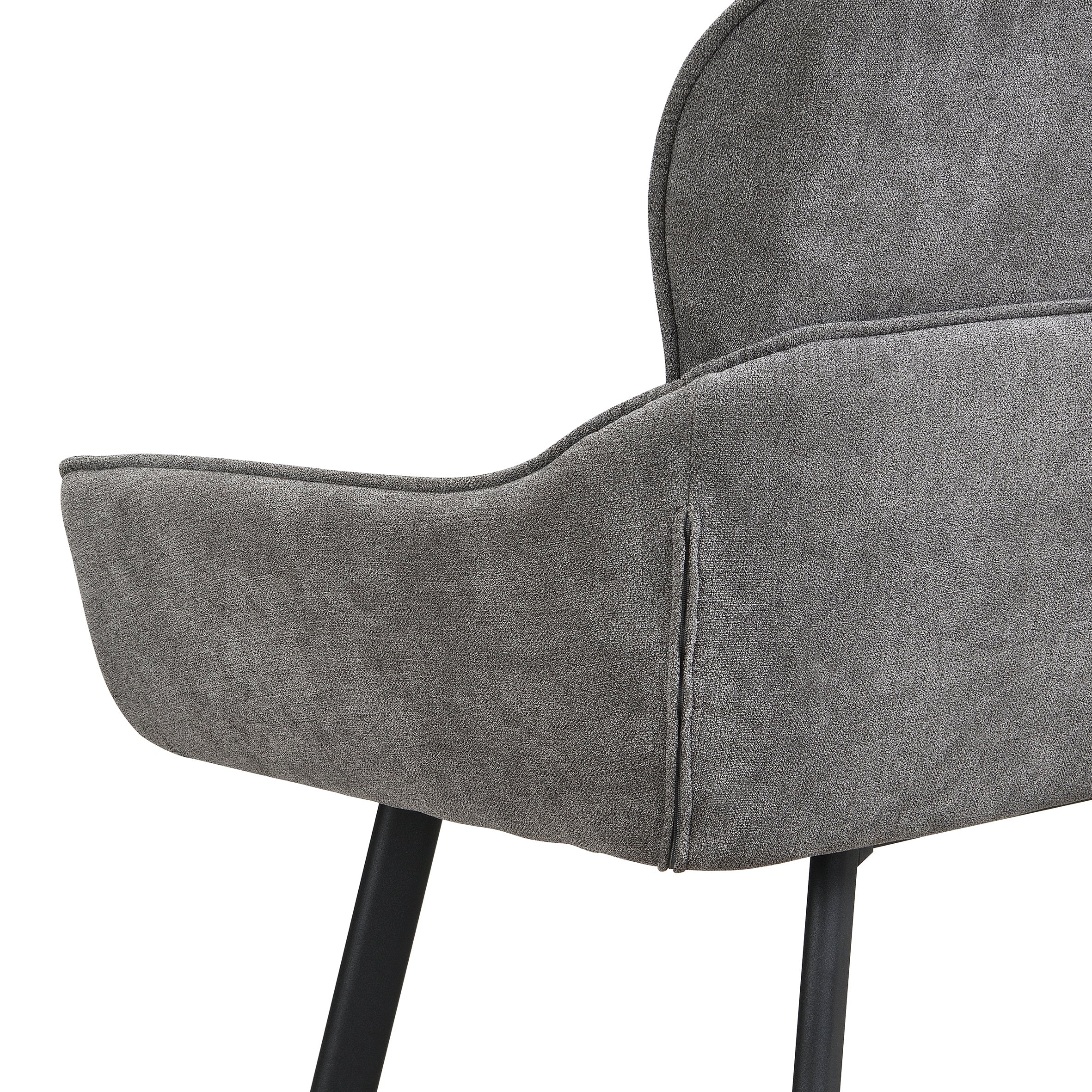 Bank RICO / Webstoffbezug in dunkelgrau oder taupe, Gestell in schwarz / Taschenfederkern, aufgedoppelter Rücken / Esszimmerbank, Sitzbank / B 140 x H 90 x T 62 cm oder B 160 x H 90 x T 62 cm