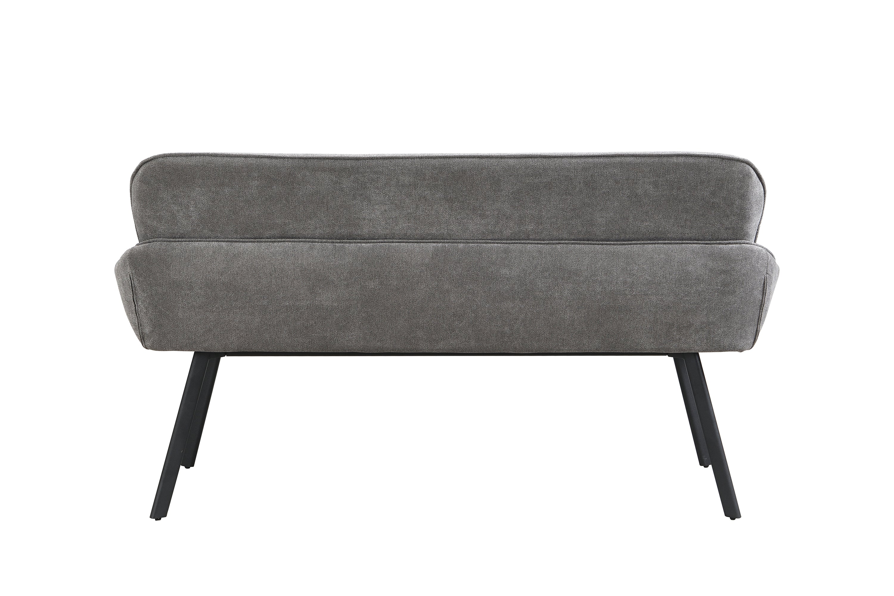Bank RICO / Webstoffbezug in dunkelgrau oder taupe, Gestell in schwarz / Taschenfederkern, aufgedoppelter Rücken / Esszimmerbank, Sitzbank / B 140 x H 90 x T 62 cm oder B 160 x H 90 x T 62 cm