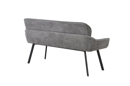 byLIVING Bank RICO / Webstoffbezug in dunkelgrau oder taupe, Gestell in schwarz / Taschenfederkern, aufgedoppelter Rücken / Esszimmerbank, Sitzbank / B 140 x H 90 x T 62 cm oder B 160 x H 90 x T 62 cm