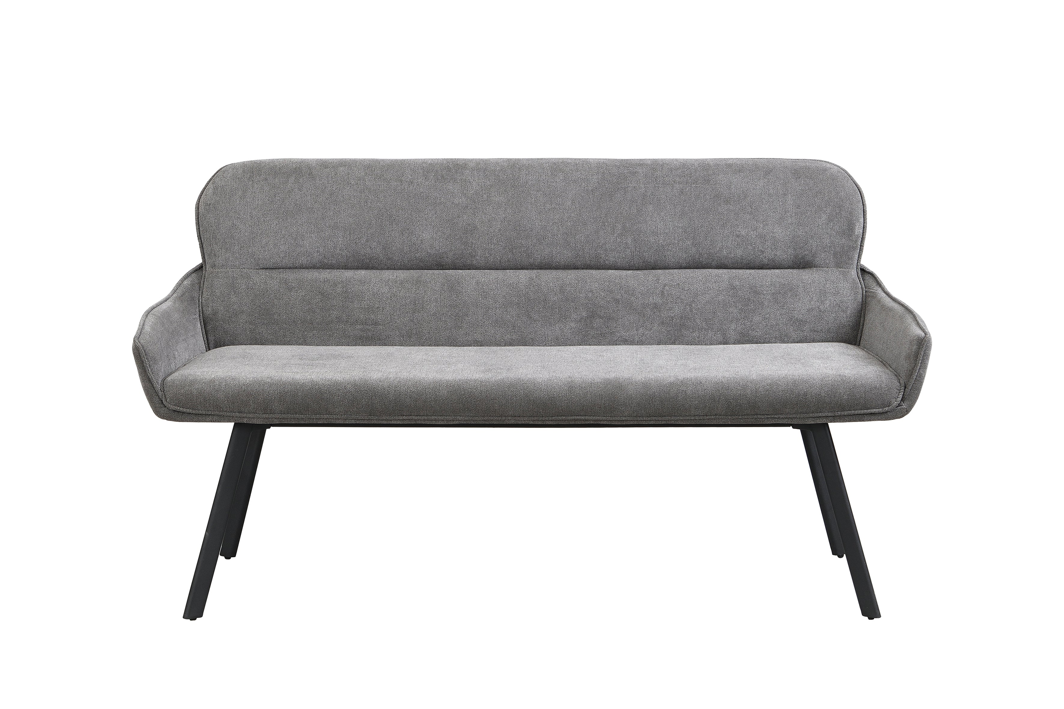 byLIVING Bank RICO / Webstoffbezug in dunkelgrau oder taupe, Gestell in schwarz / Taschenfederkern, aufgedoppelter Rücken / Esszimmerbank, Sitzbank / B 140 x H 90 x T 62 cm oder B 160 x H 90 x T 62 cm