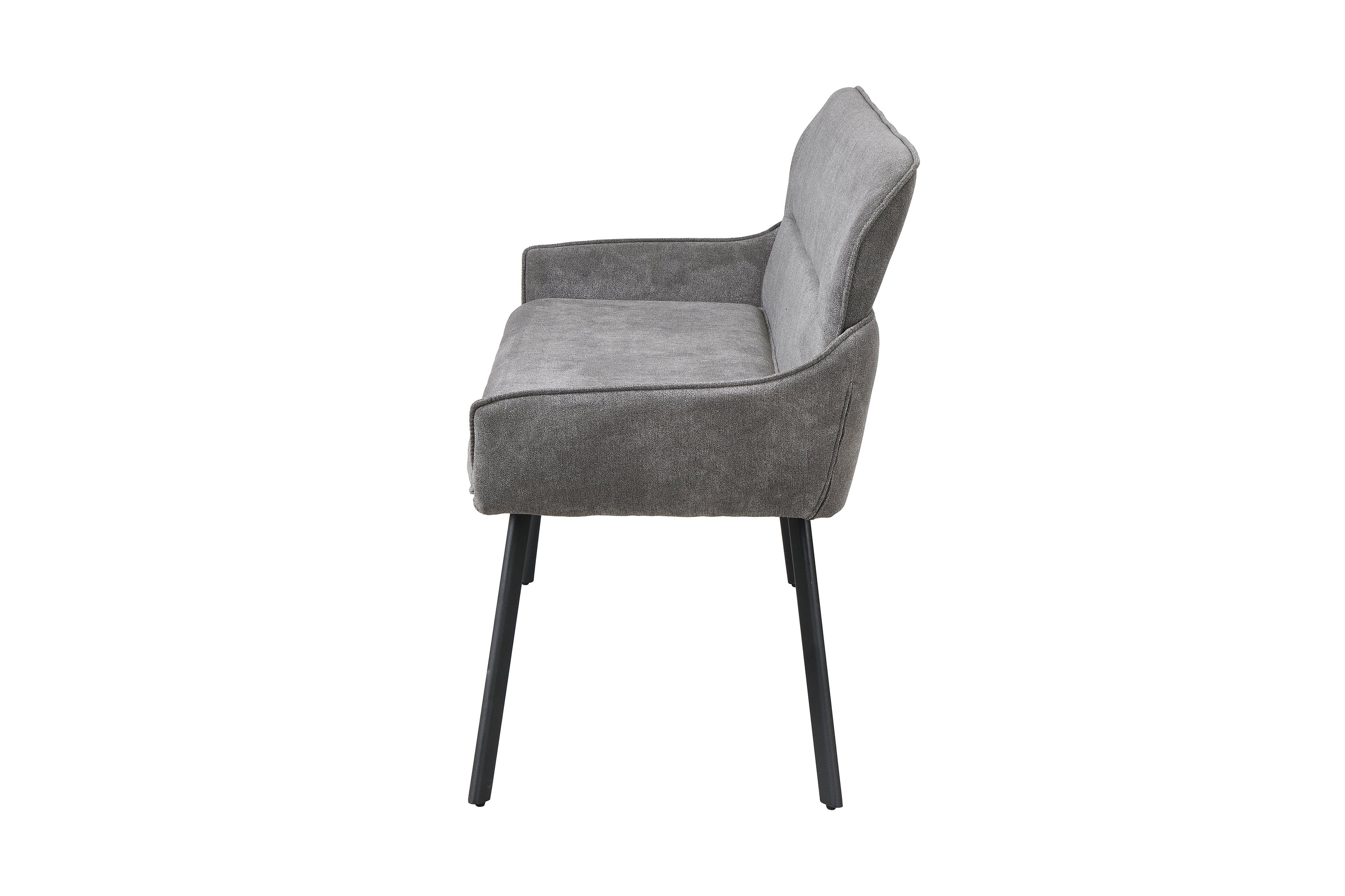 Bank RICO / Webstoffbezug in dunkelgrau oder taupe, Gestell in schwarz / Taschenfederkern, aufgedoppelter Rücken / Esszimmerbank, Sitzbank / B 140 x H 90 x T 62 cm oder B 160 x H 90 x T 62 cm