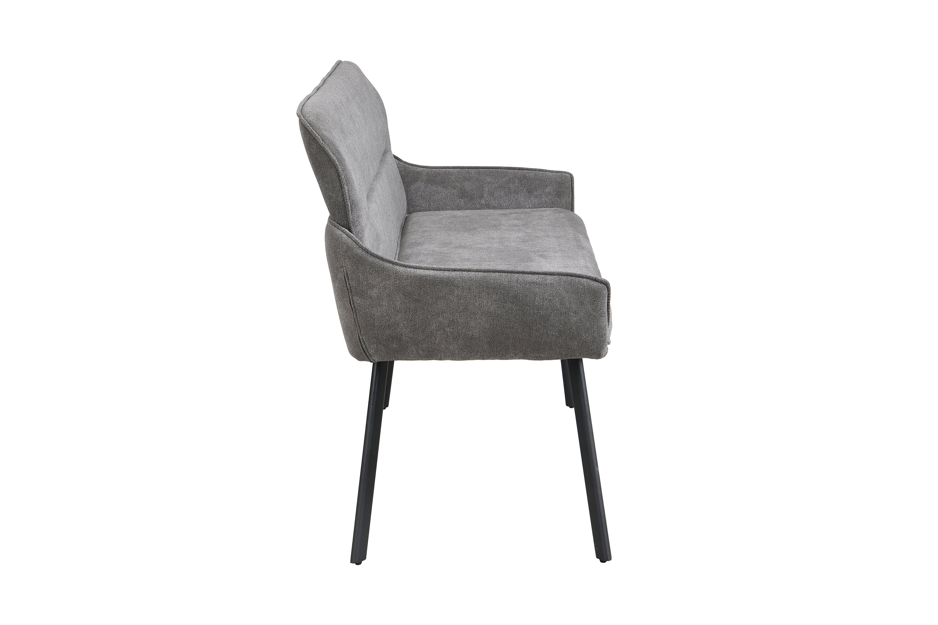 Bank RICO / Webstoffbezug in dunkelgrau oder taupe, Gestell in schwarz / Taschenfederkern, aufgedoppelter Rücken / Esszimmerbank, Sitzbank / B 140 x H 90 x T 62 cm oder B 160 x H 90 x T 62 cm