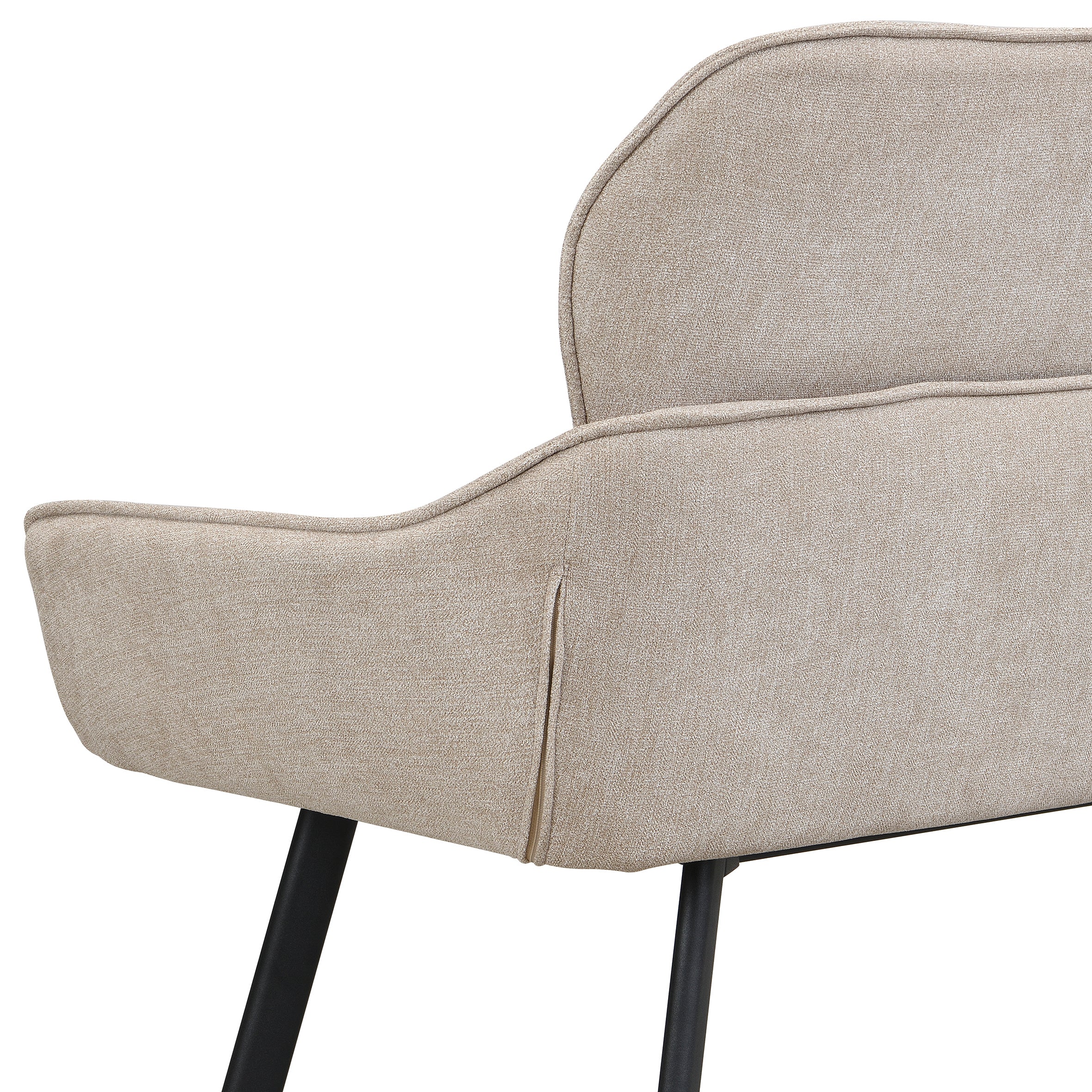 Bank RICO / Webstoffbezug in dunkelgrau oder taupe, Gestell in schwarz / Taschenfederkern, aufgedoppelter Rücken / Esszimmerbank, Sitzbank / B 140 x H 90 x T 62 cm oder B 160 x H 90 x T 62 cm