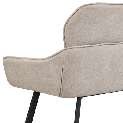 byLIVING Bank RICO / Webstoffbezug in dunkelgrau oder taupe, Gestell in schwarz / Taschenfederkern, aufgedoppelter Rücken / Esszimmerbank, Sitzbank / B 140 x H 90 x T 62 cm oder B 160 x H 90 x T 62 cm