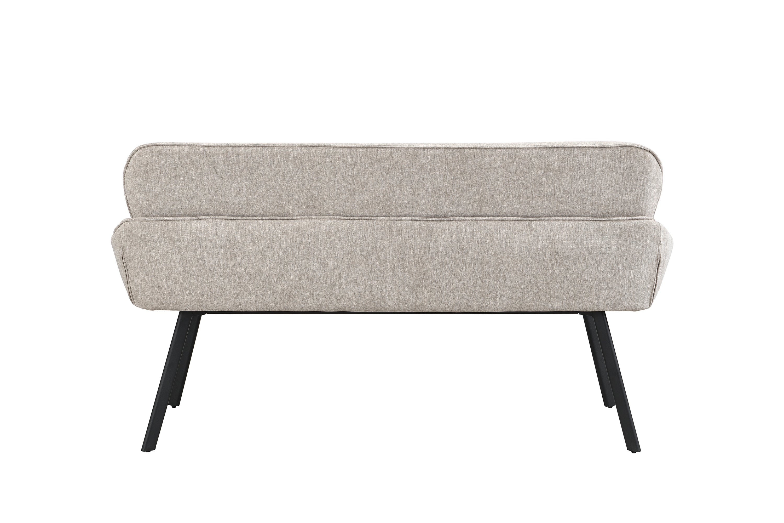 Bank RICO / Webstoffbezug in dunkelgrau oder taupe, Gestell in schwarz / Taschenfederkern, aufgedoppelter Rücken / Esszimmerbank, Sitzbank / B 140 x H 90 x T 62 cm oder B 160 x H 90 x T 62 cm