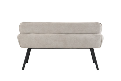 byLIVING Bank RICO / Webstoffbezug in dunkelgrau oder taupe, Gestell in schwarz / Taschenfederkern, aufgedoppelter Rücken / Esszimmerbank, Sitzbank / B 140 x H 90 x T 62 cm oder B 160 x H 90 x T 62 cm