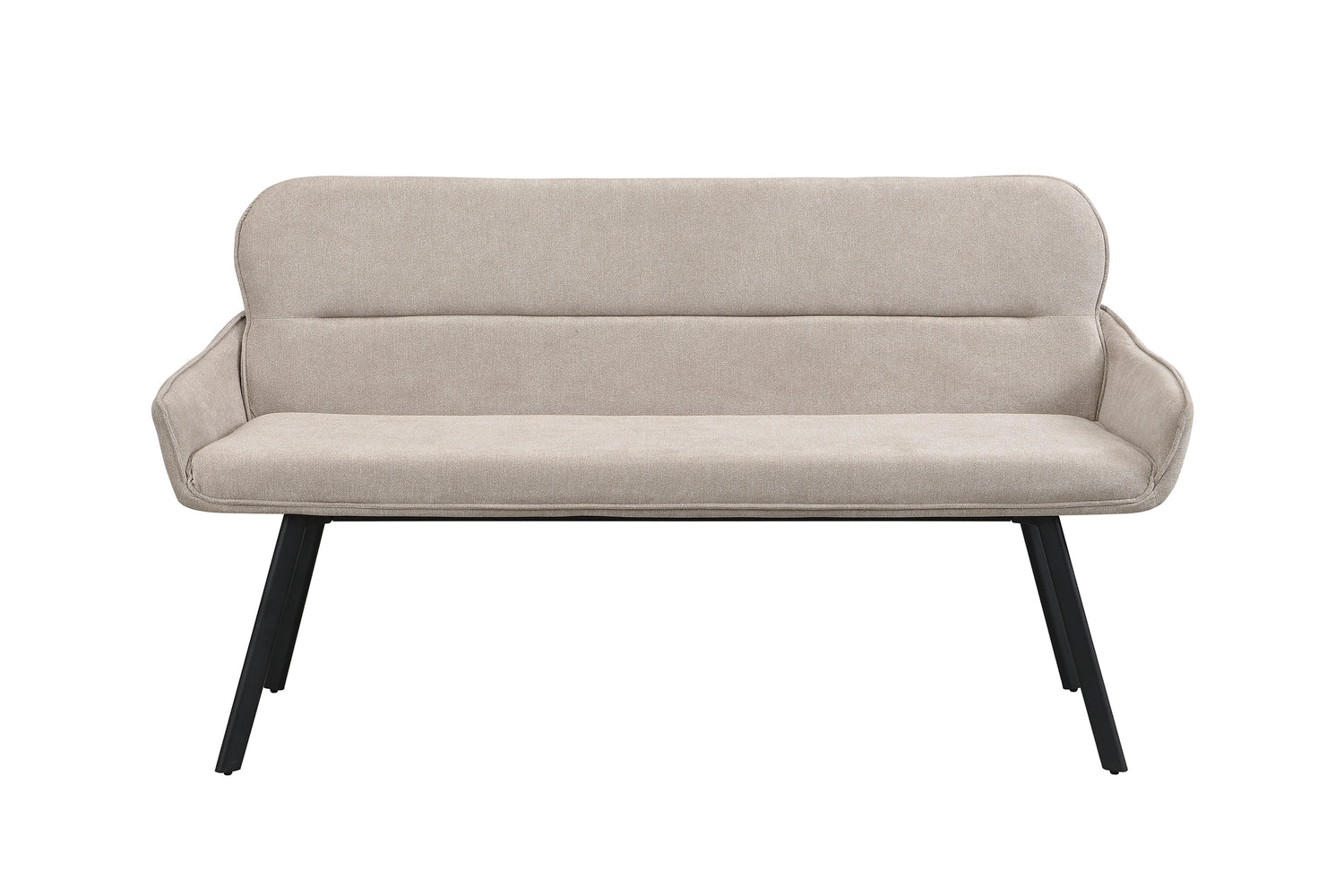 byLIVING Bank RICO / Webstoffbezug in dunkelgrau oder taupe, Gestell in schwarz / Taschenfederkern, aufgedoppelter Rücken / Esszimmerbank, Sitzbank / B 140 x H 90 x T 62 cm oder B 160 x H 90 x T 62 cm