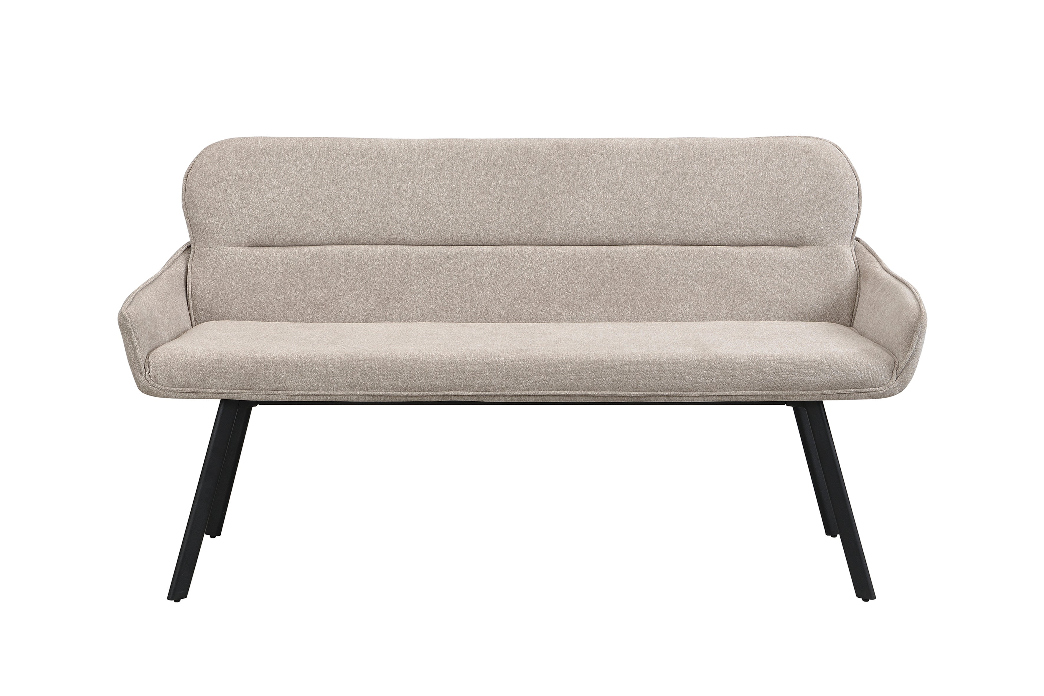 byLIVING Bank RICO / Webstoffbezug in dunkelgrau oder taupe, Gestell in schwarz / Taschenfederkern, aufgedoppelter Rücken / Esszimmerbank, Sitzbank / B 140 x H 90 x T 62 cm oder B 160 x H 90 x T 62 cm