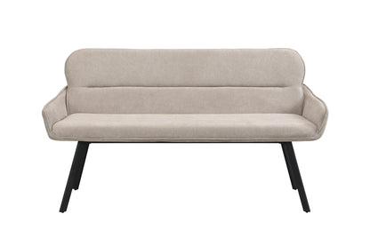 byLIVING Bank RICO / Webstoffbezug in dunkelgrau oder taupe, Gestell in schwarz / Taschenfederkern, aufgedoppelter Rücken / Esszimmerbank, Sitzbank / B 140 x H 90 x T 62 cm oder B 160 x H 90 x T 62 cm