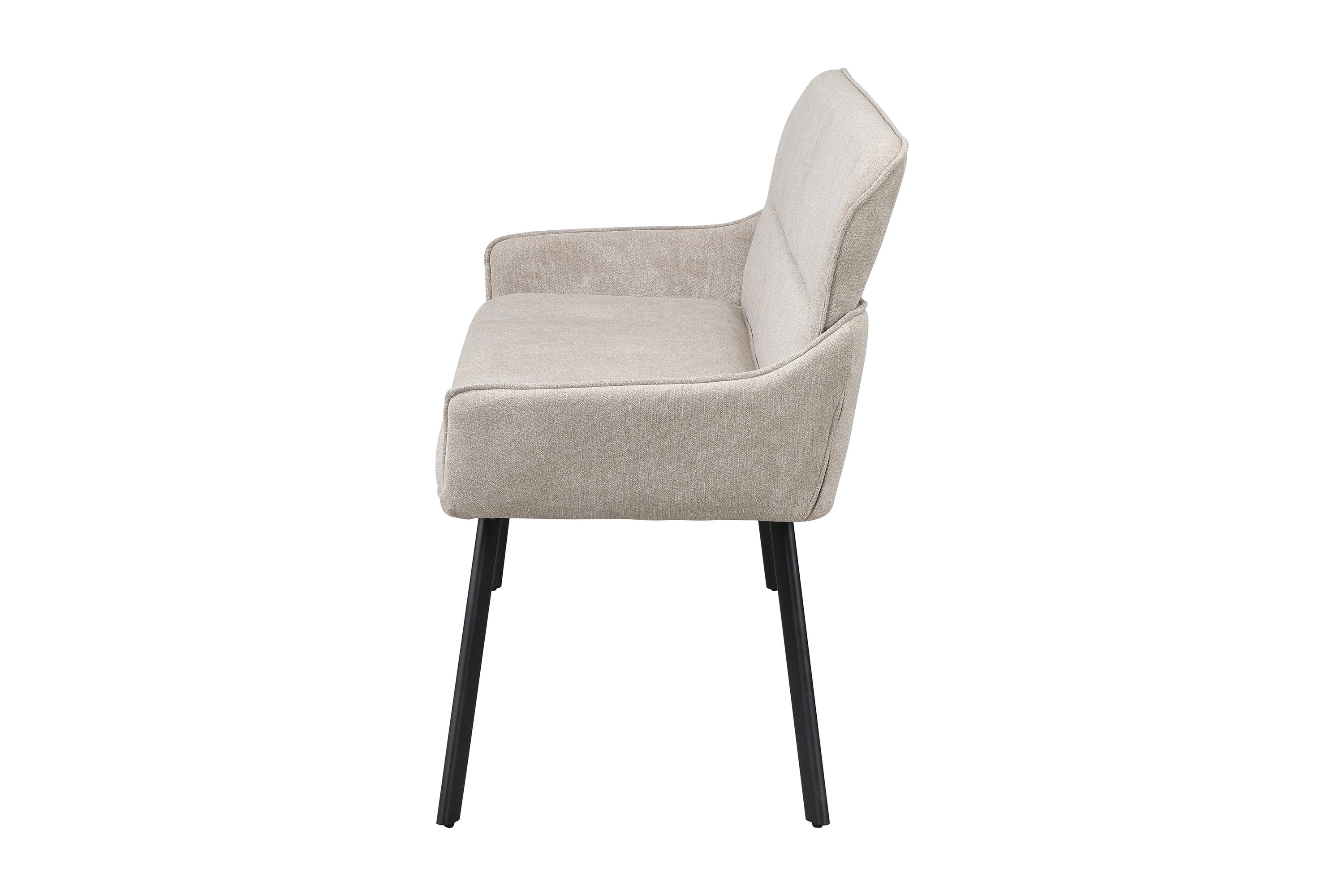 Bank RICO / Webstoffbezug in dunkelgrau oder taupe, Gestell in schwarz / Taschenfederkern, aufgedoppelter Rücken / Esszimmerbank, Sitzbank / B 140 x H 90 x T 62 cm oder B 160 x H 90 x T 62 cm