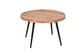 Couchtisch ROMY / moderner Couchtisch aus Akazienholz massiv und schwarzem Metallgestell / D 75, H 47,5 cm
